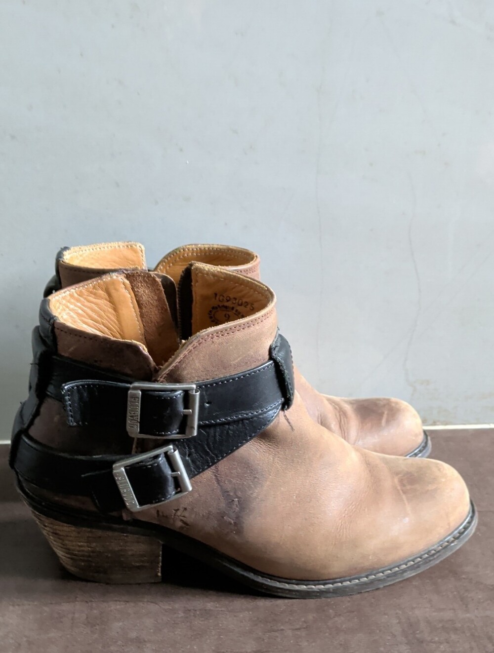 John Fluevog Tan Ankle Booties